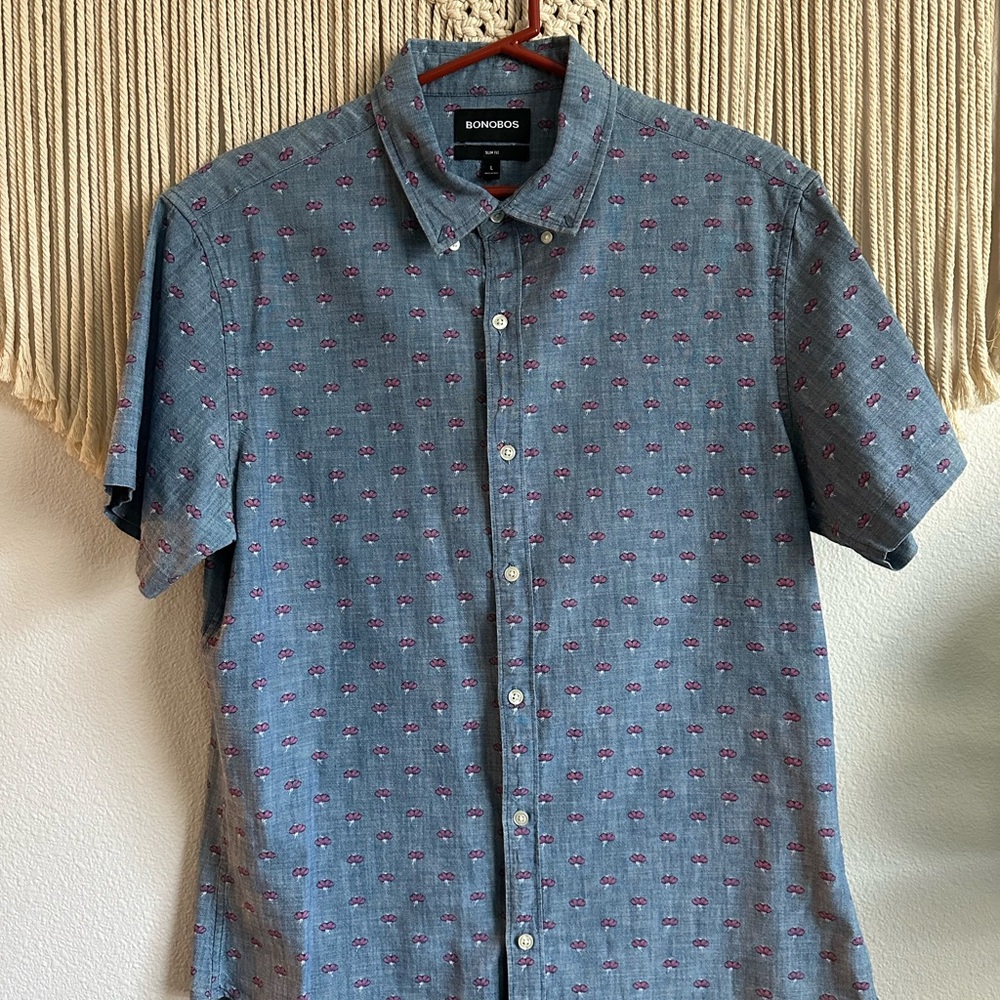 Bonobos Blue Short Sleeve Shirt
